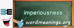 WordMeaning blackboard for imperiousness